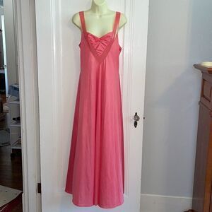 Vtg 70s‎ Formfit Rogers salmon pink lace nightgown